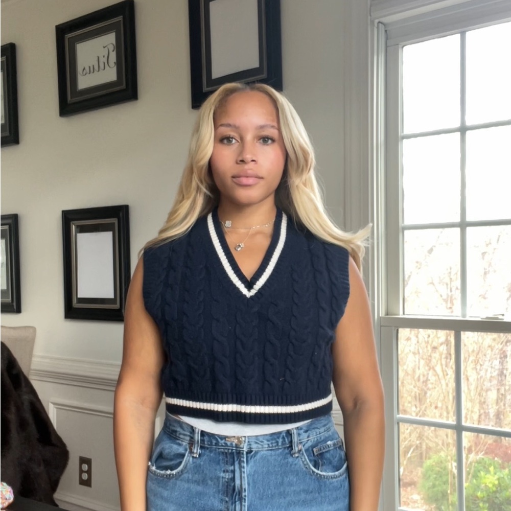 Sunday Best Navy V-Neck Sweater Vest